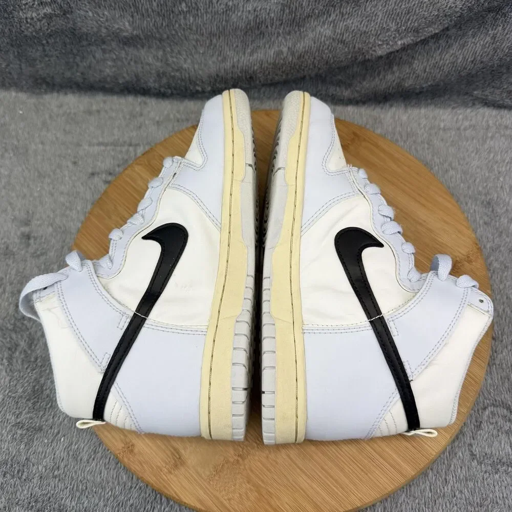 Nike Dunk High Shoes Girls Size 5.5Y White Black Leather Sneakers DB2179-110